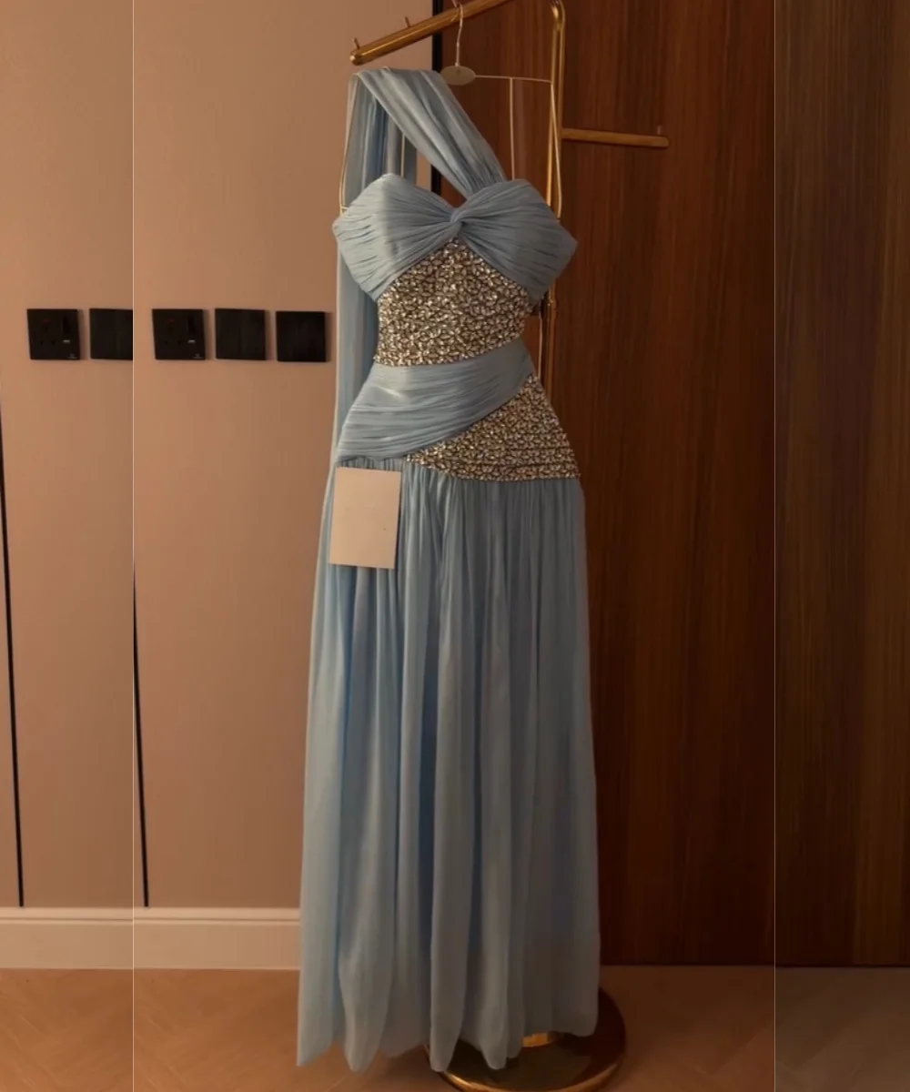 Maßgeschneiderte Pastrol-Chiffon-Kleider mit Paillettenmuster, A-Linie, herzförmiger Ausschnitt, lange, maßgeschneiderte Ballkleider für besondere Anlässe, klassisch