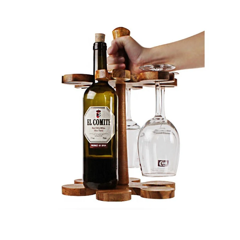 Estante de madera para vino, caja de regalo de vino de madera de lujo, soporte para botella de vino montado en la pared de madera barato
