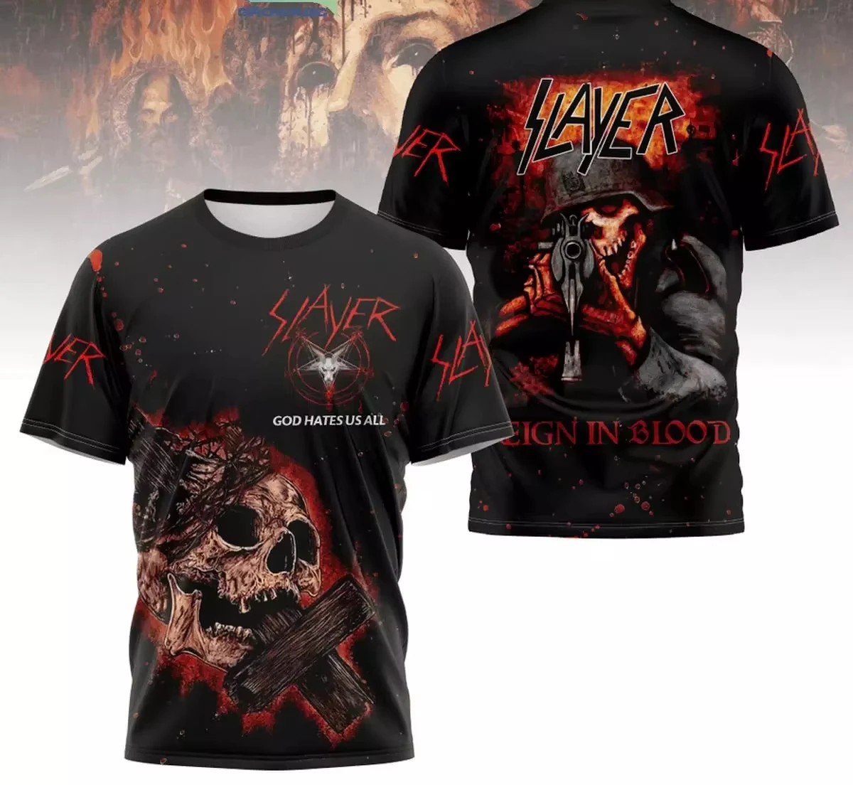 2025 neue Mode Rock Band Slayer 3d Druck T-shirt Für Männer Frauen Mode Kurzarm Hip Hop Punk T shirt kind Tops Tees Unisex