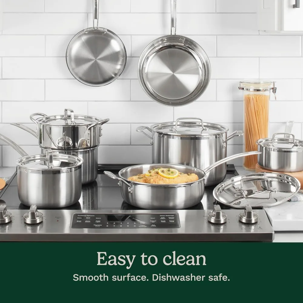 13 Piece Cookware Set, MultiClad Pro Triple Ply, Silver, MCP-13N