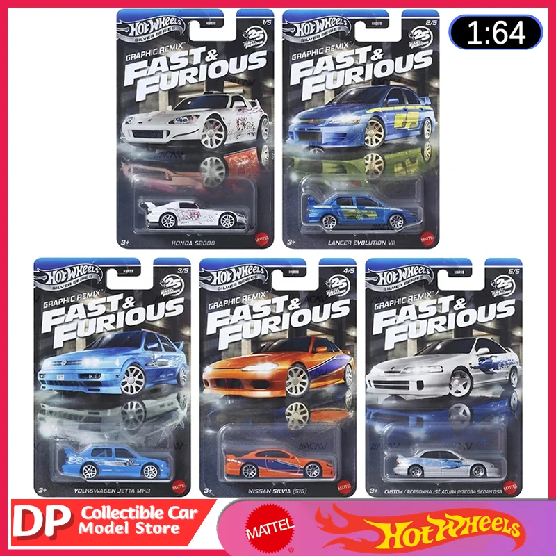 2025 Mattel Hot Wheels Silver Series Fast & Furious 25Th Asst 1/64 Coches fundidos a presión Nuevo