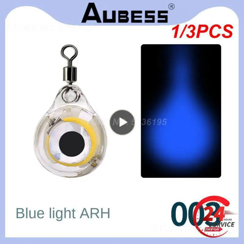 

1/3PCS Lure Lamp Ｍini Fishing Lure Trap Light Deep Drop Underwater Eye Shape Fishing Squid Bait Luminous LED Light 5 Colors