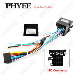 16 Pin Wiring Harness CAN Bus Decoder 16P Plug ISO Connector 2Din Car Android Unit Cable Adapter for VW Golf Passat Polo Leon