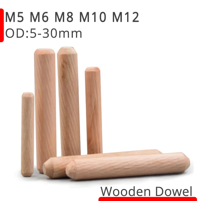 Round Wood Tenon, Diagonal Grain, Straight Grain, Wooden Stopper, Furniture Connector 50/100 Pieces M5 M6 M8 M10 M12