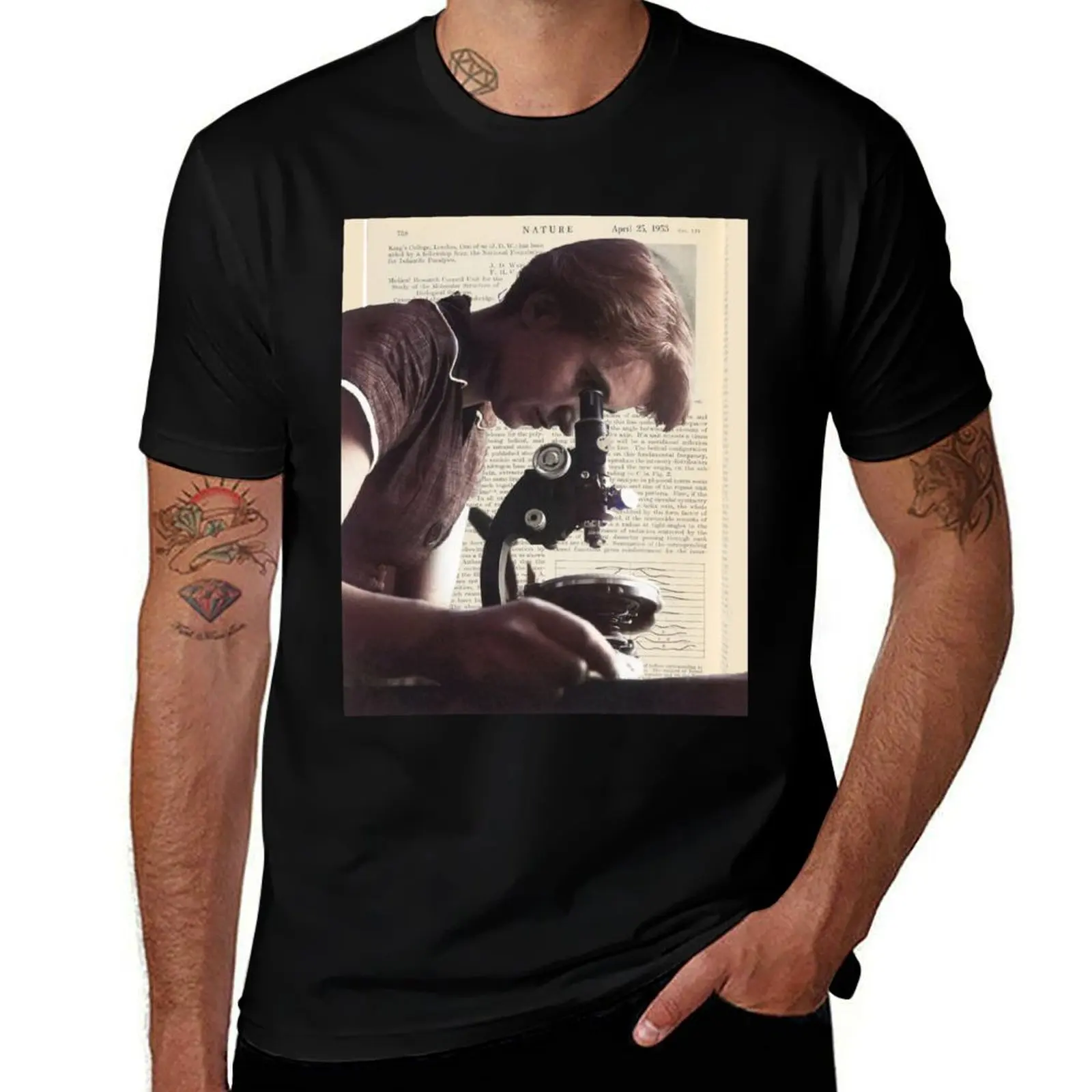 

Rosalind Franklin Women in Science STEM using Microscope T-Shirt cotton t shirt man g man t shirts for men
