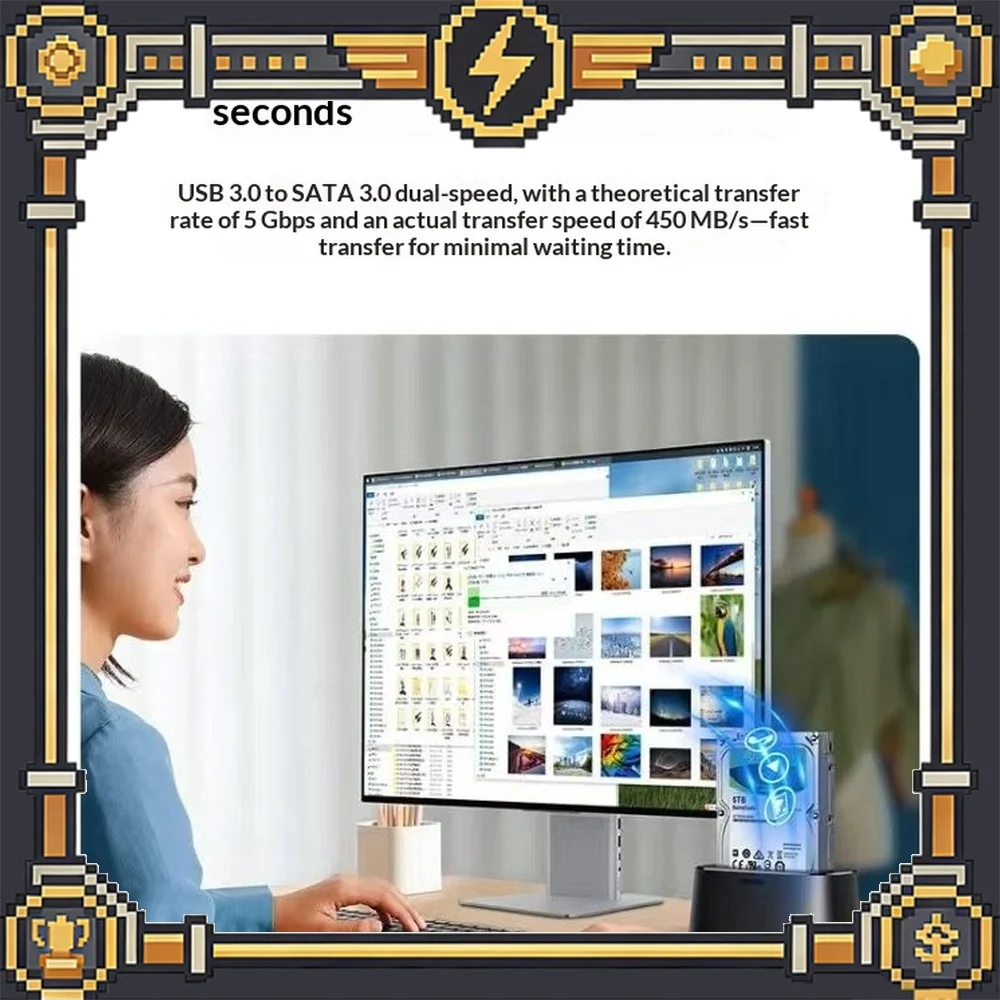 UGREEN CM197 USB 3.0 to SATA Hard Drive Docking Station 3.5 Inch 32TB External HDD Case for PC