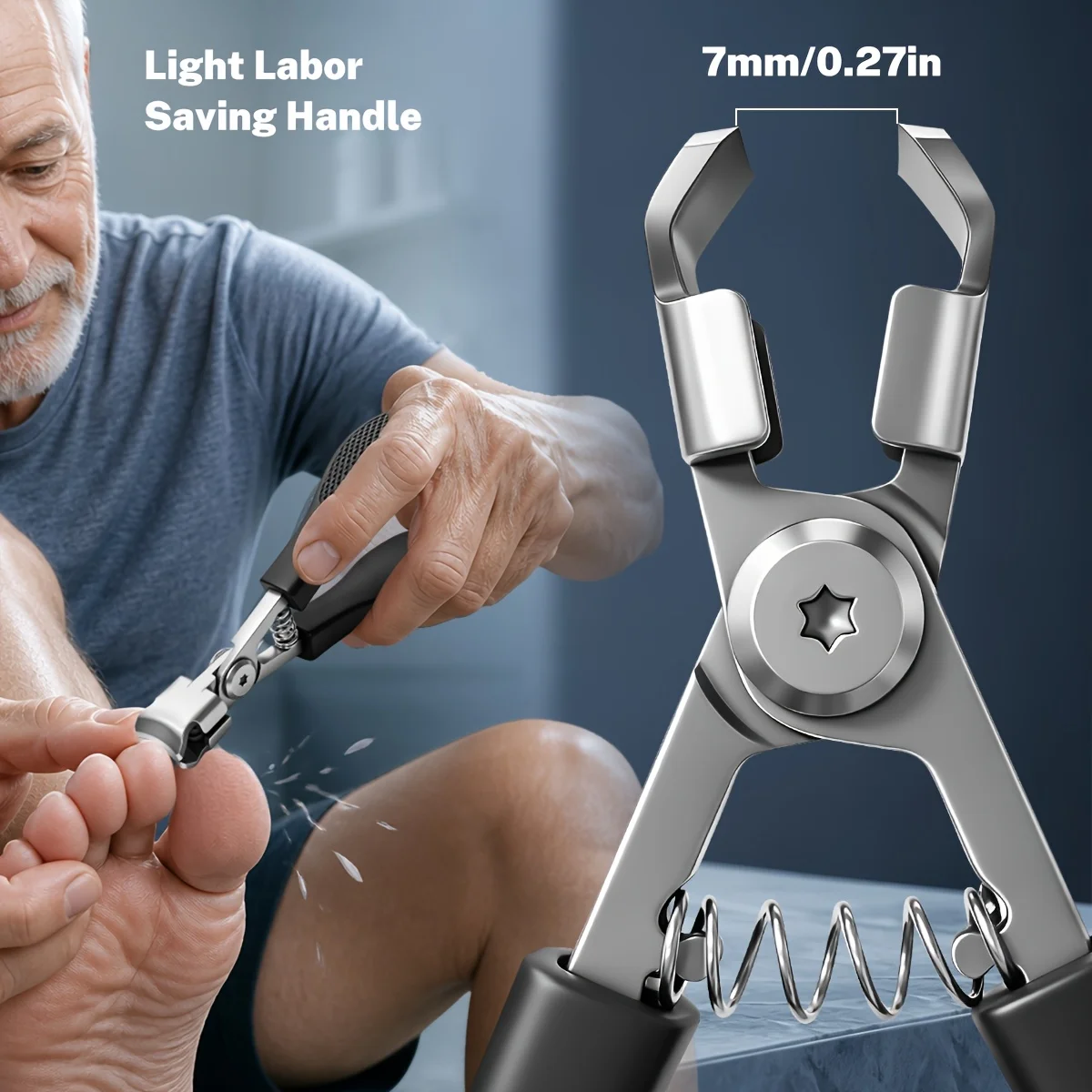 Black non-slip textured handle large nail clipper, widened opening blade,easy trimming, portable and durable manicure basic tool