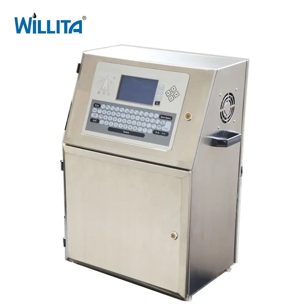 Industrial Continuous Small Character Inkjet Printer Automatic Cij Jet Printer With Big Touch Lcd