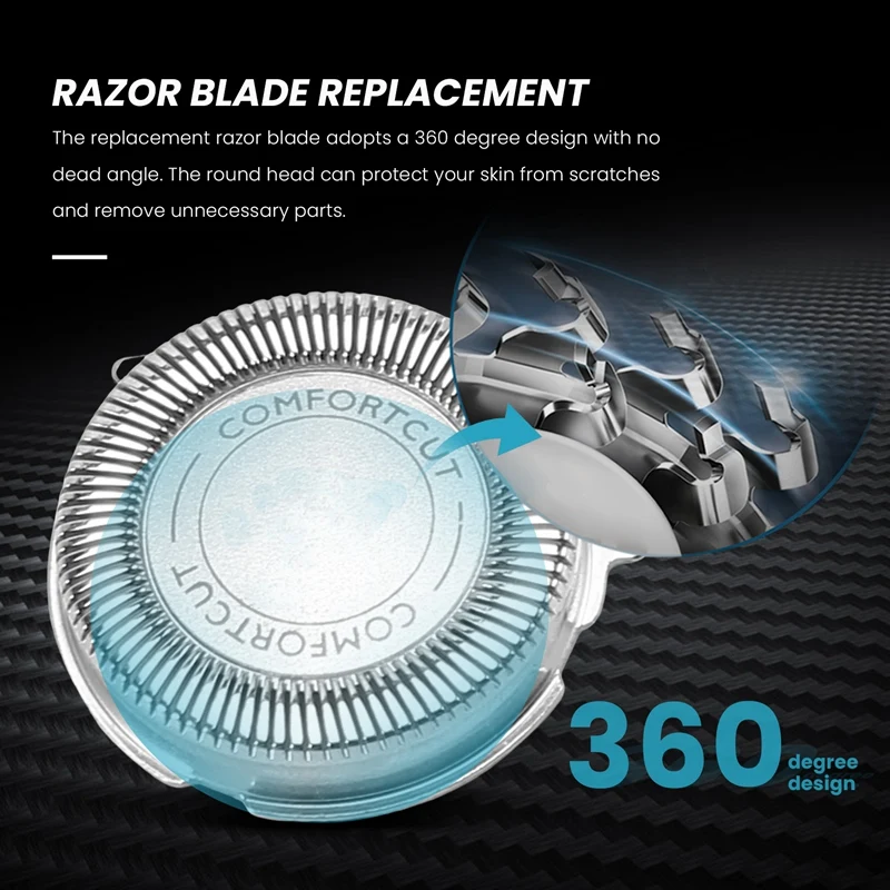 Cabeças de substituição para Philips Series, Shaver, Series 1000, 2000, 3000, 5000 Cabeça de lâmina, SH30, 50, 52, 3pcs