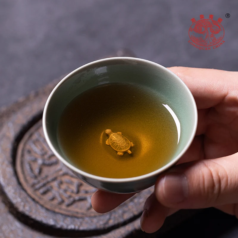 

|Longquan Celadon Master Cup Single Cup Hu Jianyong Handmade Kung Fu Tea Set Ceramic Personal Dedicated Tea Tasting Cup