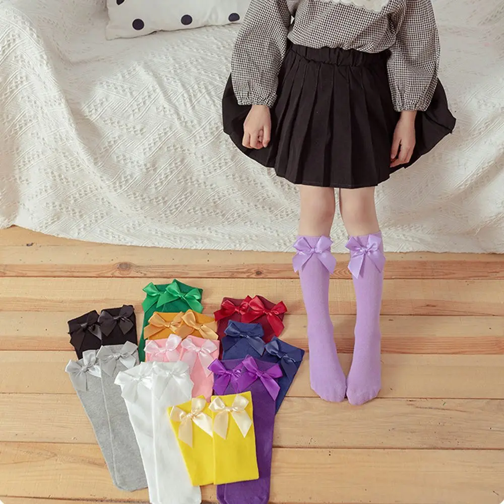 

Jk For 6-10Years Summer Winter Cute Toddler Socks Long Tube Socks Knot Socks Cotton Children' Socks