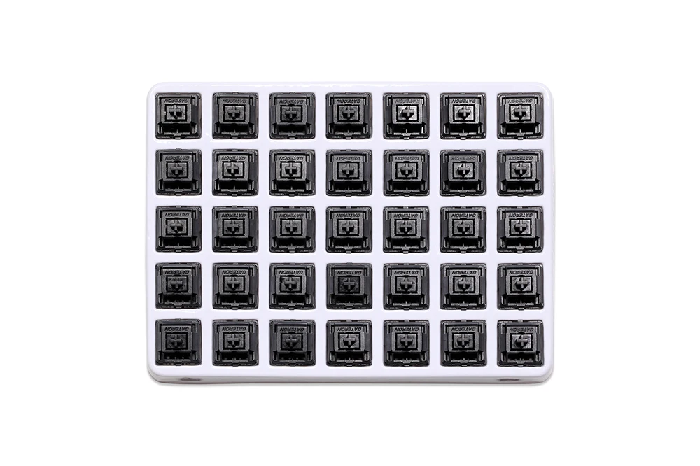 35pcs Gateron 오일 킹 선형 스위치 5pin RGB 65g mx POM 스템 기계 키보드 60m 블랙 도금 긴 봄 Pre Lubed