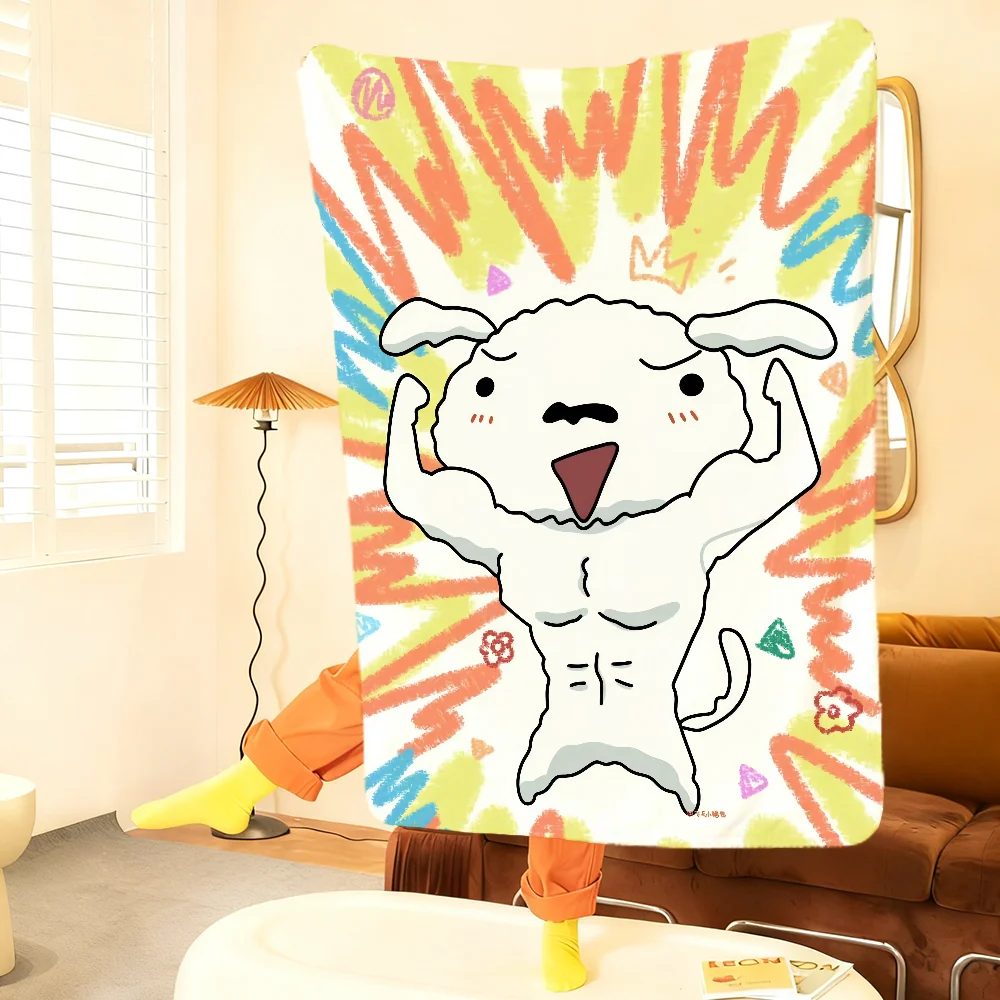 S-Shiro-O Cute Anime Blanket Throw Super Cosy Plush Living Room Sofa Couch Childish Birthday Gifts