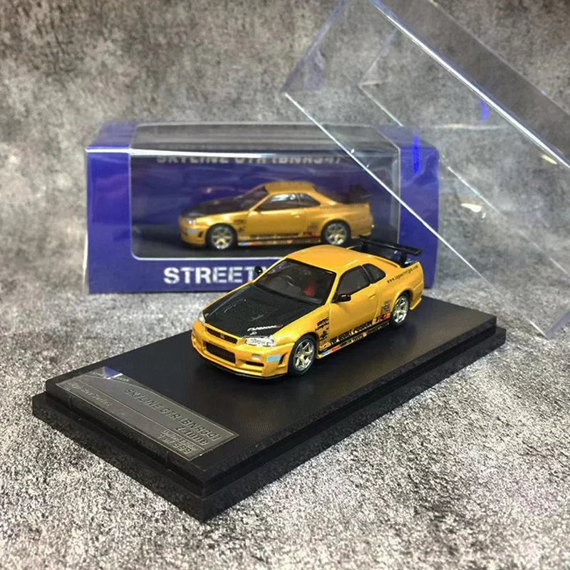 

Street Weapon 1:64 Model Car R34 TOP SECRET Alloy Die-Cast Carbon Hood Vehicle LTD 599