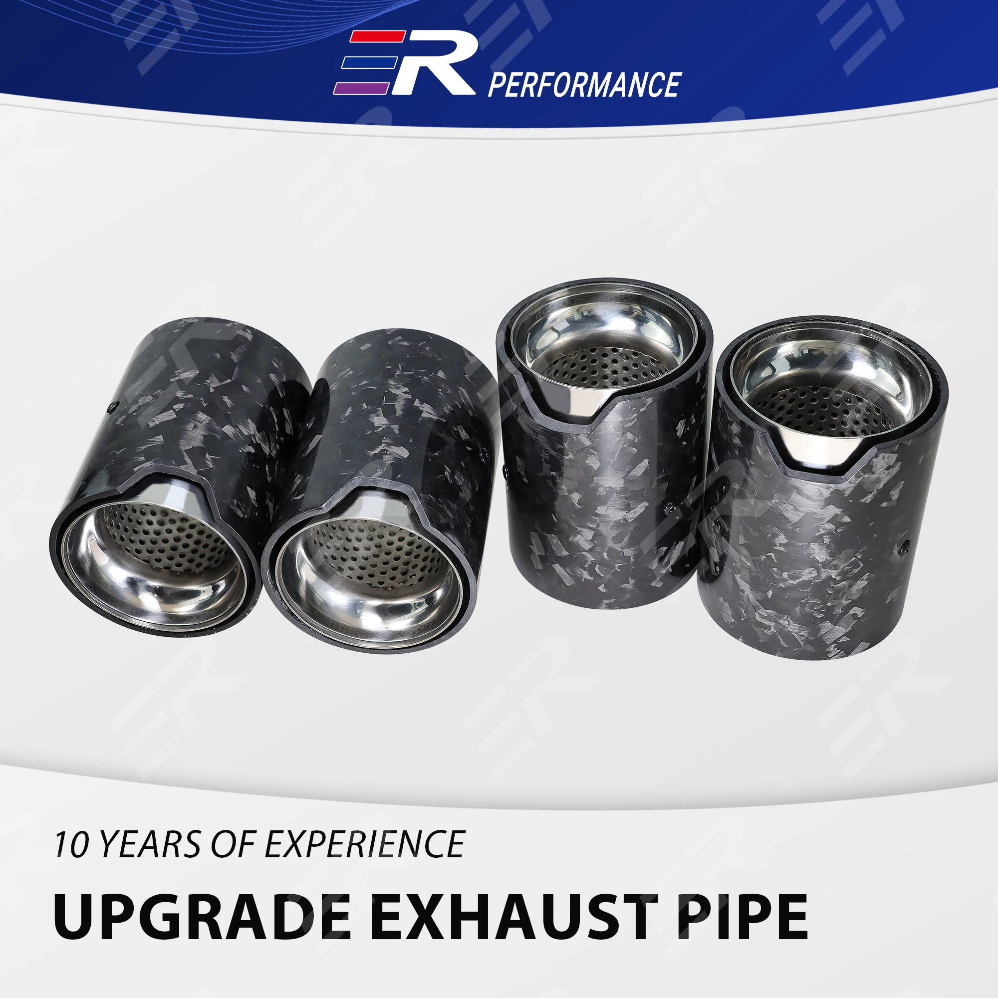 ER 1 PC Premium Real Carbon Fiber Exhaust Tip Out 93mm Muffler System Universal Auto Modified Car Decoration Nozzle For BMW