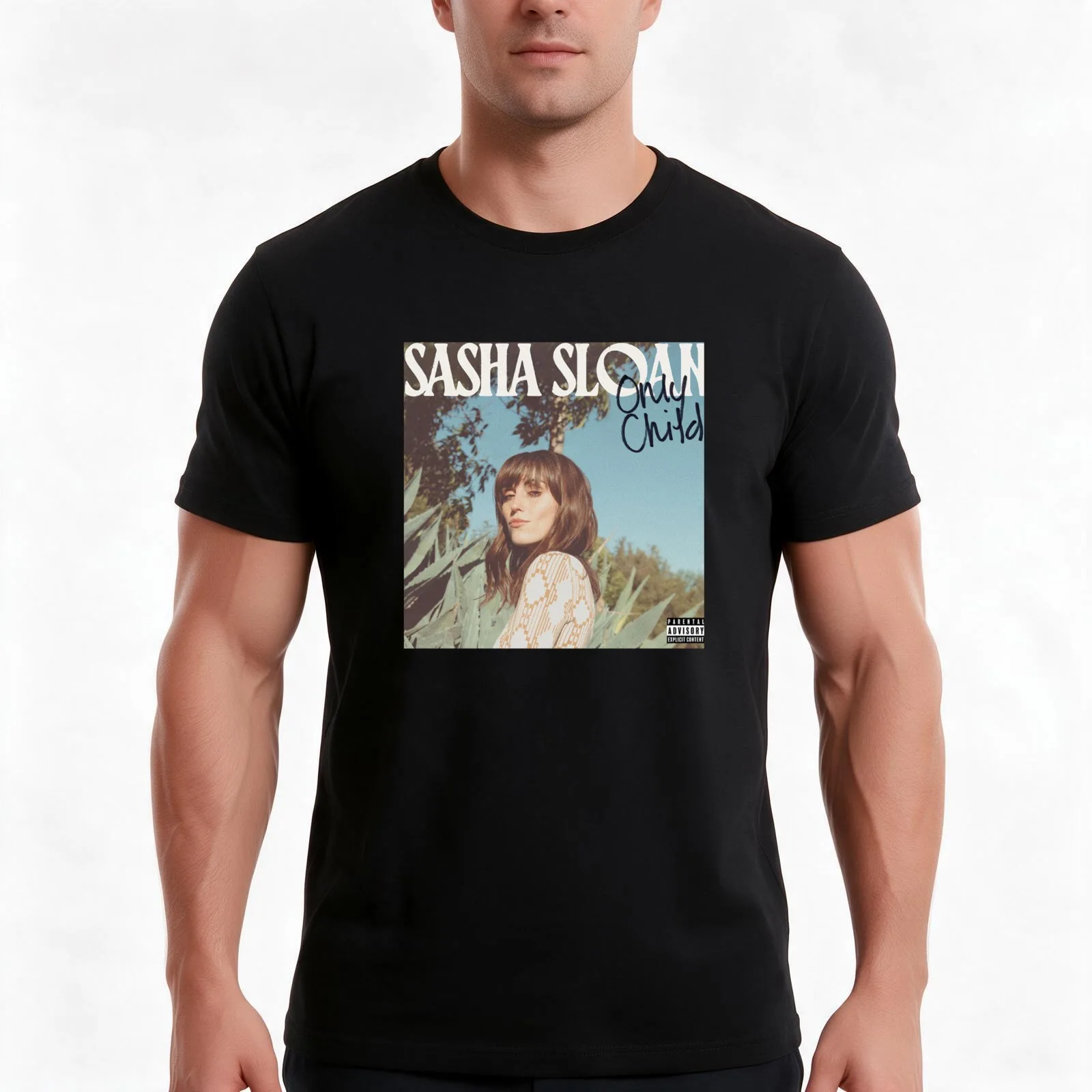 sasha sloan T-Shirt, Summer Casual Cotton Tee, Oversized Streetwear Tops, Vintage Graphic Print, Loose Fit Short Sleeve