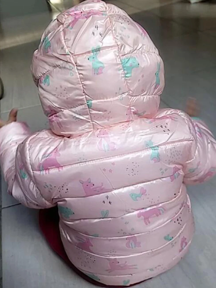 Winter Hooded Lightweight Down Jacket Cartoon Dinosaur Outerwear Autumn Kids Baby Boy Girl Coat Christmas Birthday Gift Clothes