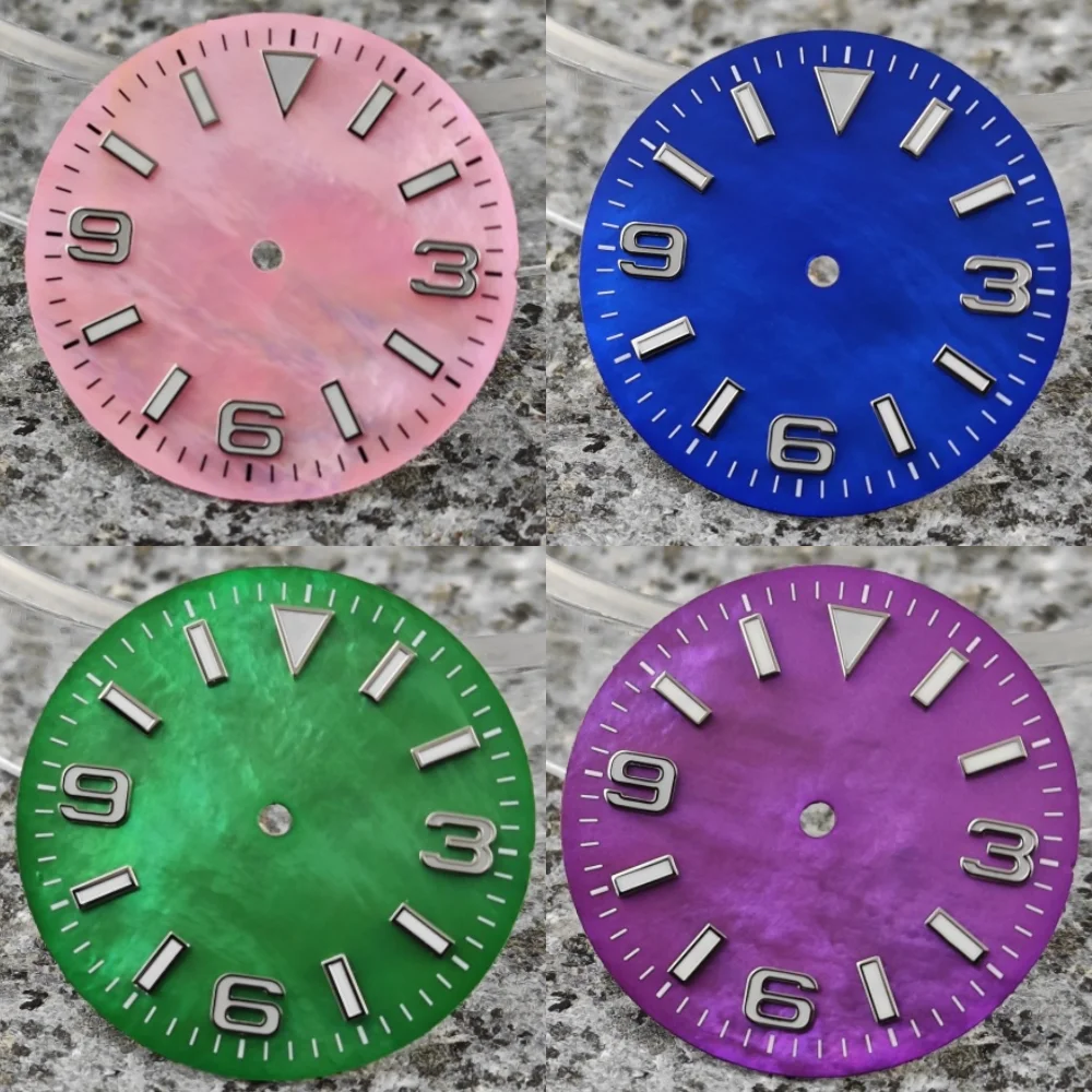 

Циферблат часов 28,5 мм, корпус 369, материнская поверхность BGW9, светящиеся запасные части для часов Ice Blue, подходят для механизма Seiko NH35