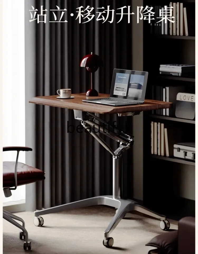 35Height Adjustable Computer Desk Workstation Home Writing Office Small Laptop Movable Desk