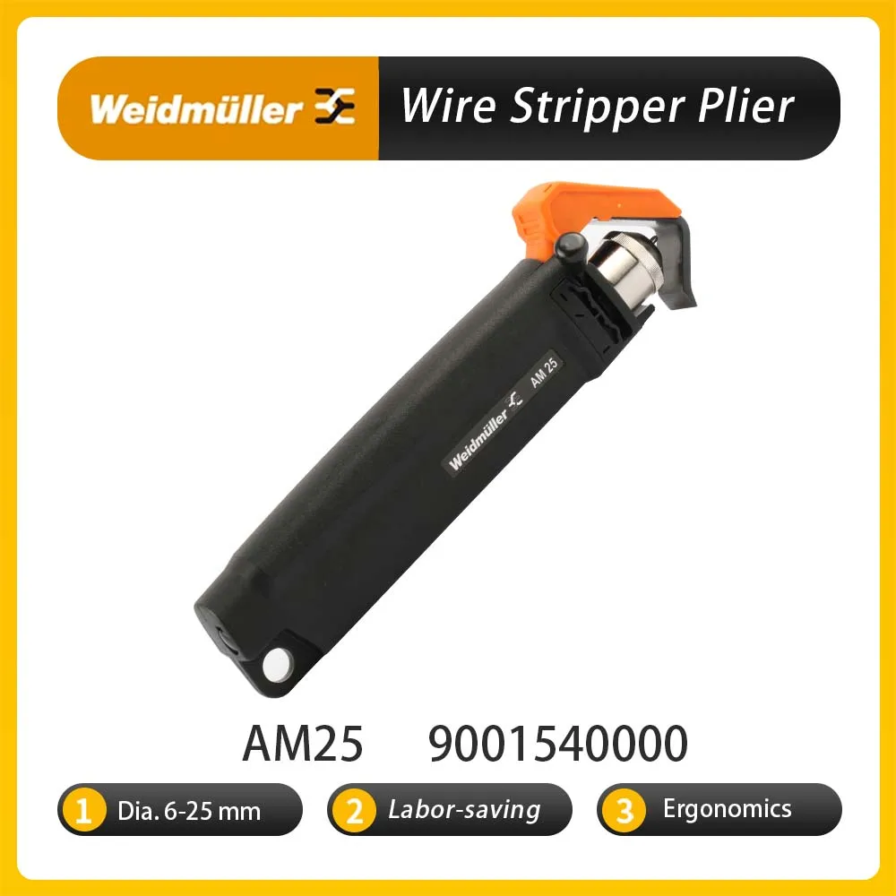 WEIDMULLER 9001540000 AM25 / 9001080000 AM 35 Wire Cable Stripper for Dia. 6-25mm / 25-35mm Cable with Depth Adjustment Knob