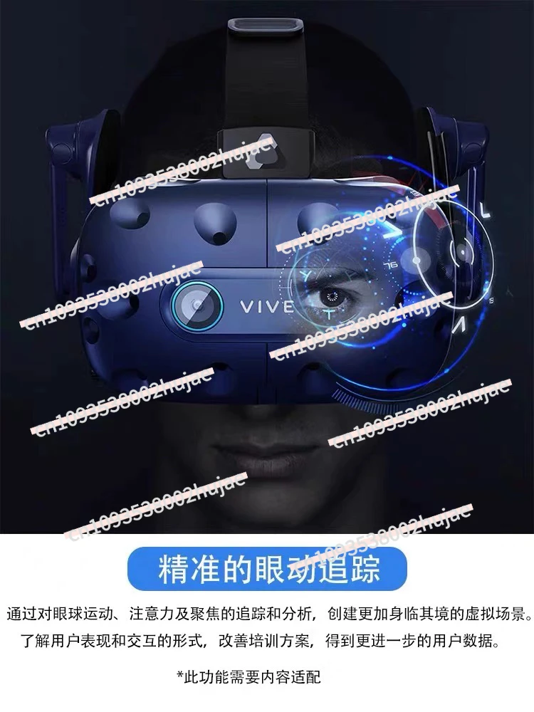 سماعة رأس HTC Vive Pro Eye لتتبع العين مع حزمة احترافية لـ VRChat وكشف الوامض