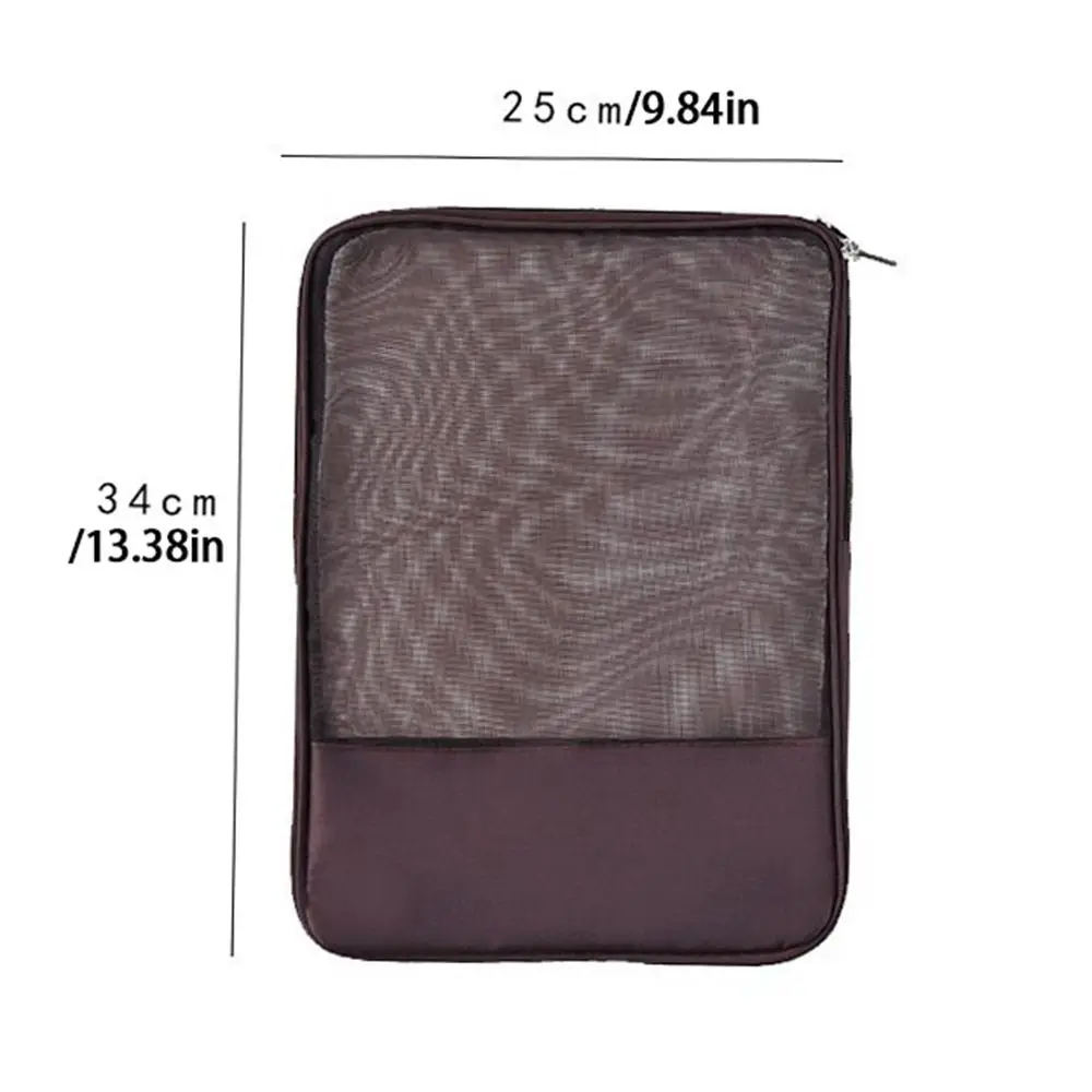 Transparent Mesh Bag Storage Wallet School Briefcases Grid File Bag Document Organiser A4 File Folder Bag Expanding Wallet