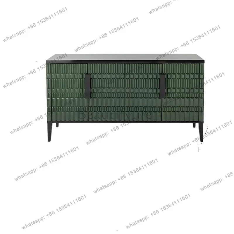 

American light luxury solid wood porch cabinet, modern villa living room wall storage side cabinet