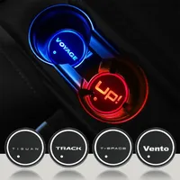 Car Water Cup Bottle Auto Holder Mat Pad Luminous Coaster For Volkswagen VW Tiguan Touareg Touran T-Roc Track Transporter UP TSI