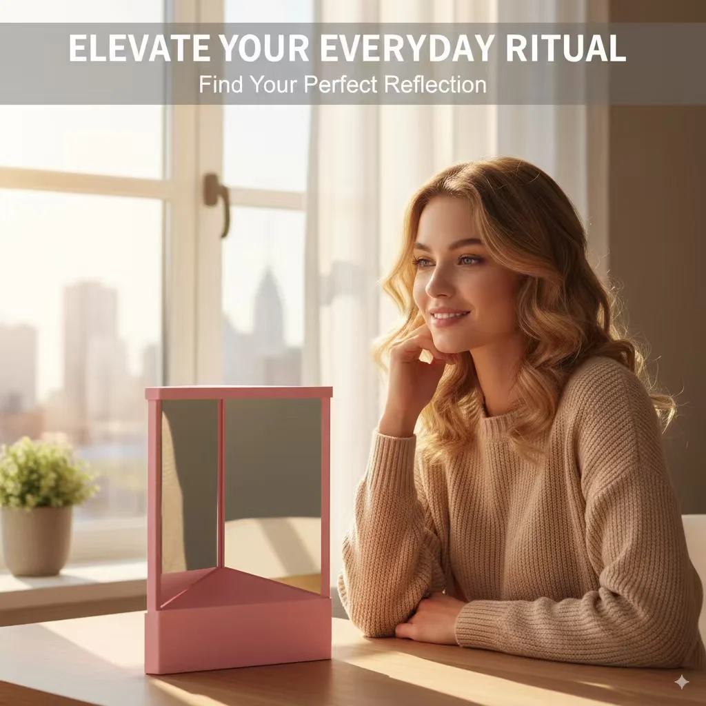 

Desktop True Mirror Non-Reversing Cosmetic Mirror For Makeup Dresser Skincare Tabletop Professional Clear Reflection Living Room