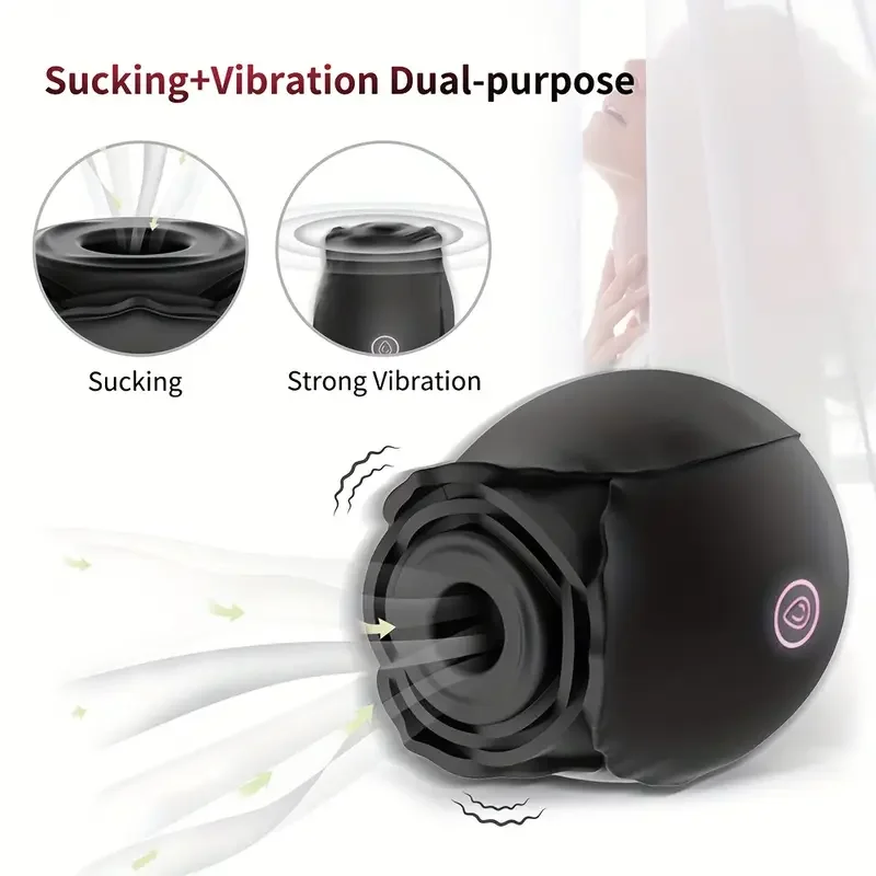 Sucking Rose-Toys Vibrator for Women Tongue Licking Oral Nipple Clitoris Vacuum Stimulator Female Sex Toys Goods for Adults,18+