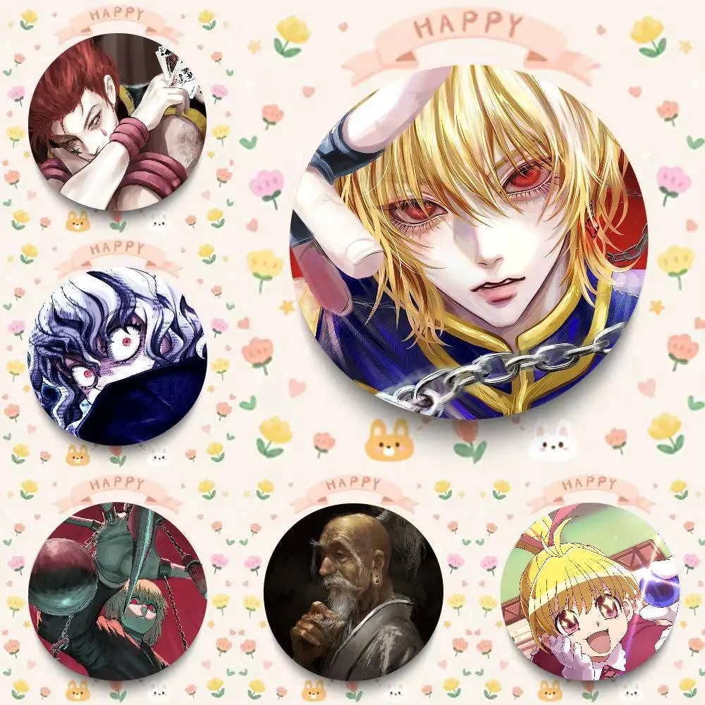 Anime HUNTER x HUNTER Anime Oft Button Pin Creativity Manga Round Badge Cartoon Brooches For Bag Jacket Collar Decor Gift