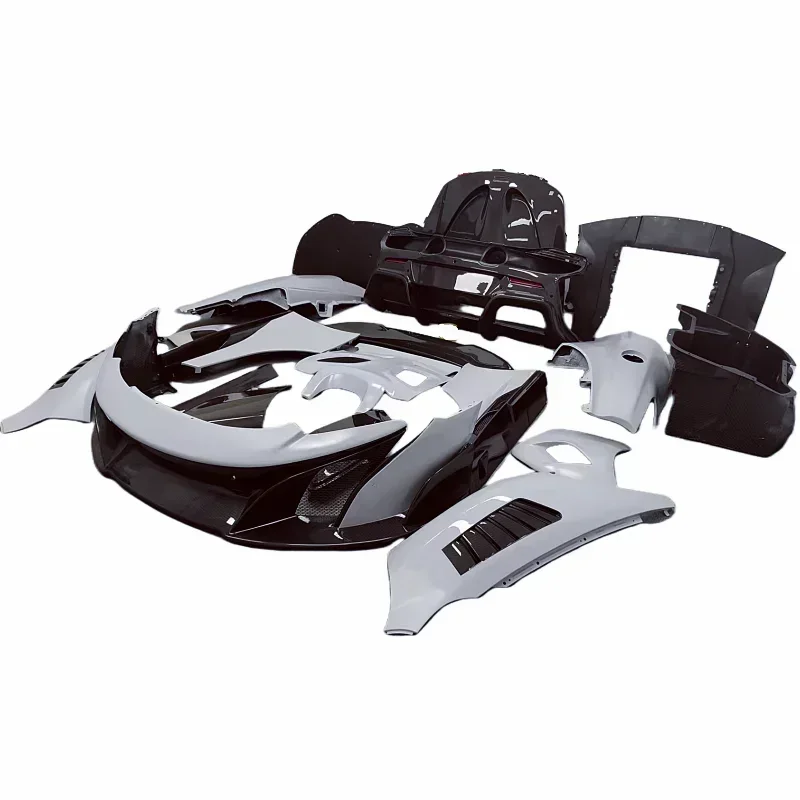 Модернизированное обновление Mclaren 650S, стиль 675LT, сухой карбоновый передний и задний бампер, боковые юбки, крыло, задний спойлер, комплект кузова