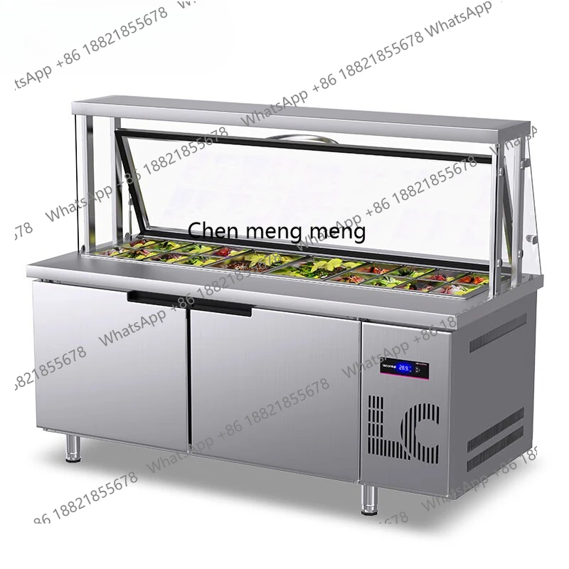 

Fresh-keeping workbench Milk tea shop Commercial fresh-keeping refrigerated slotted salad console