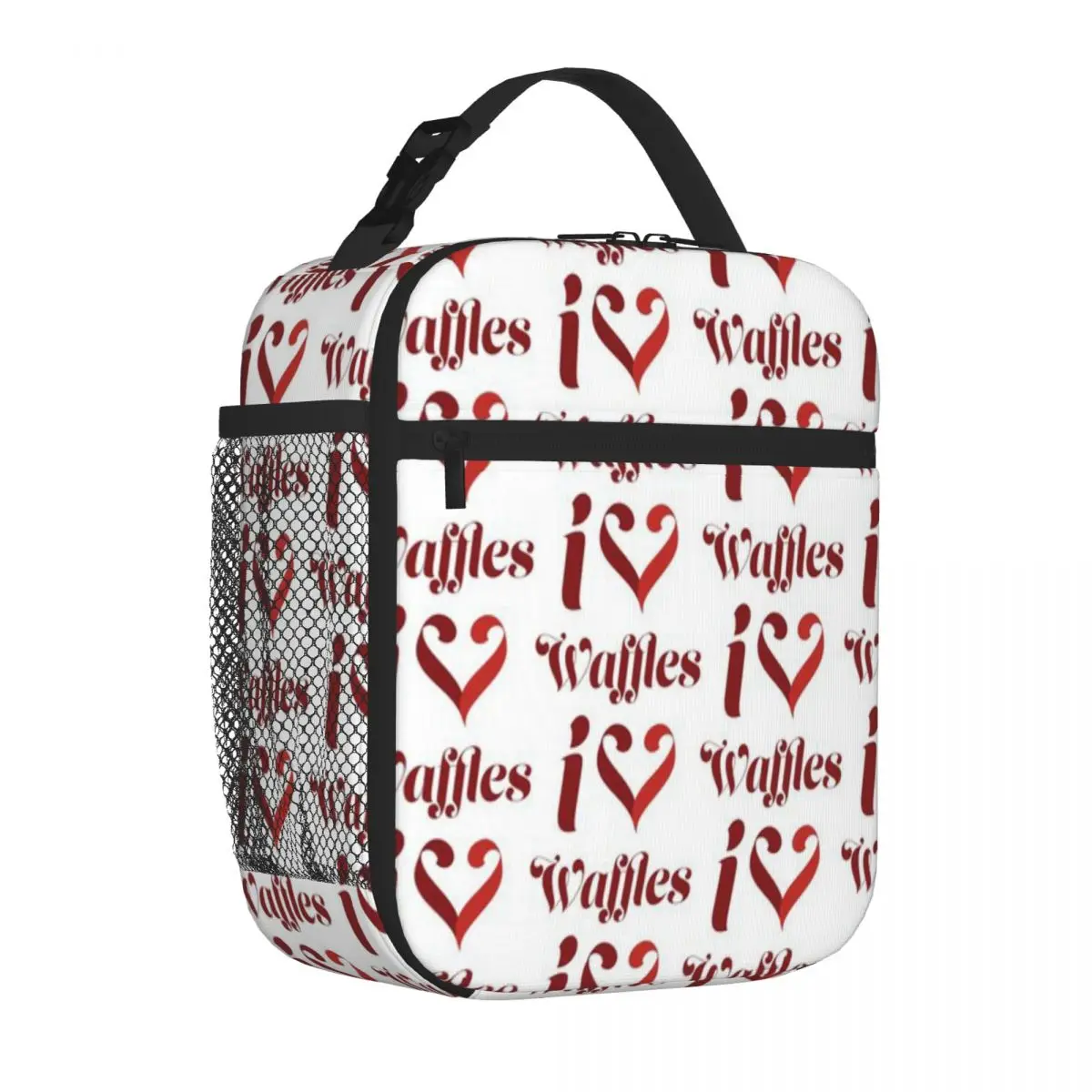 Hot Sale I Love Waffles I Heart Waffles Splicing Color Adult Lunch Bag Family Picnic Compact Lunch Bag