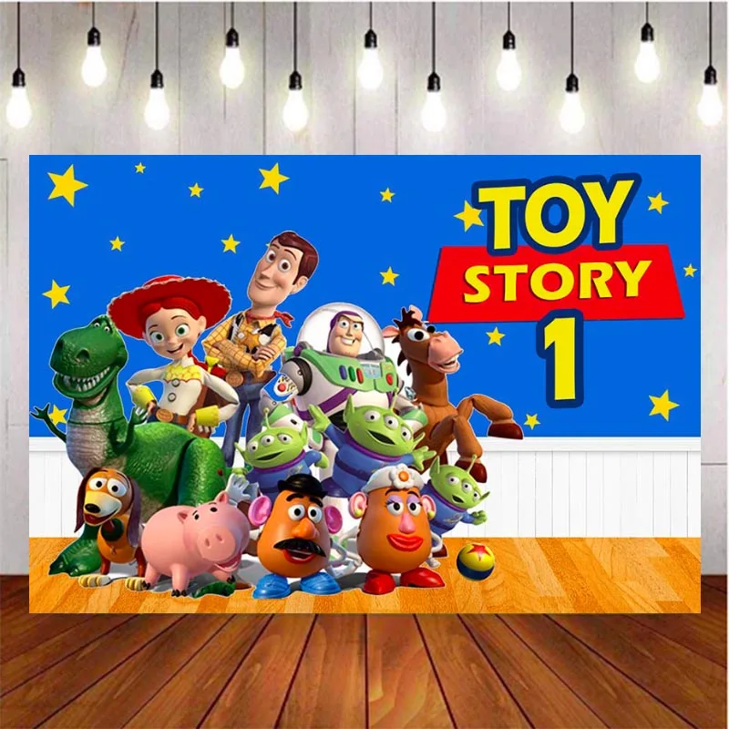 Toy Story Woody fundo para fotografia, decoração de pano de fundo, adereços suprimentos, banner, foto, personalizar, festa de aniversário