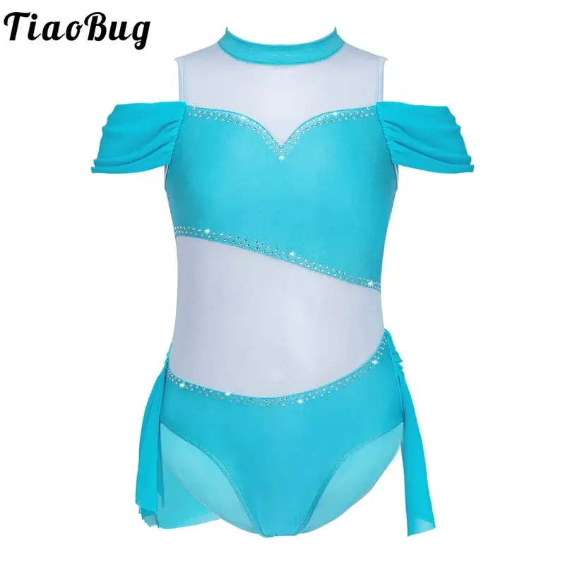 Kids Girls Sleeveless Sports Gymnastics Workout Dress Children Patchwork Ballet Dance Leotard Ballerina Fairy Party Costumes