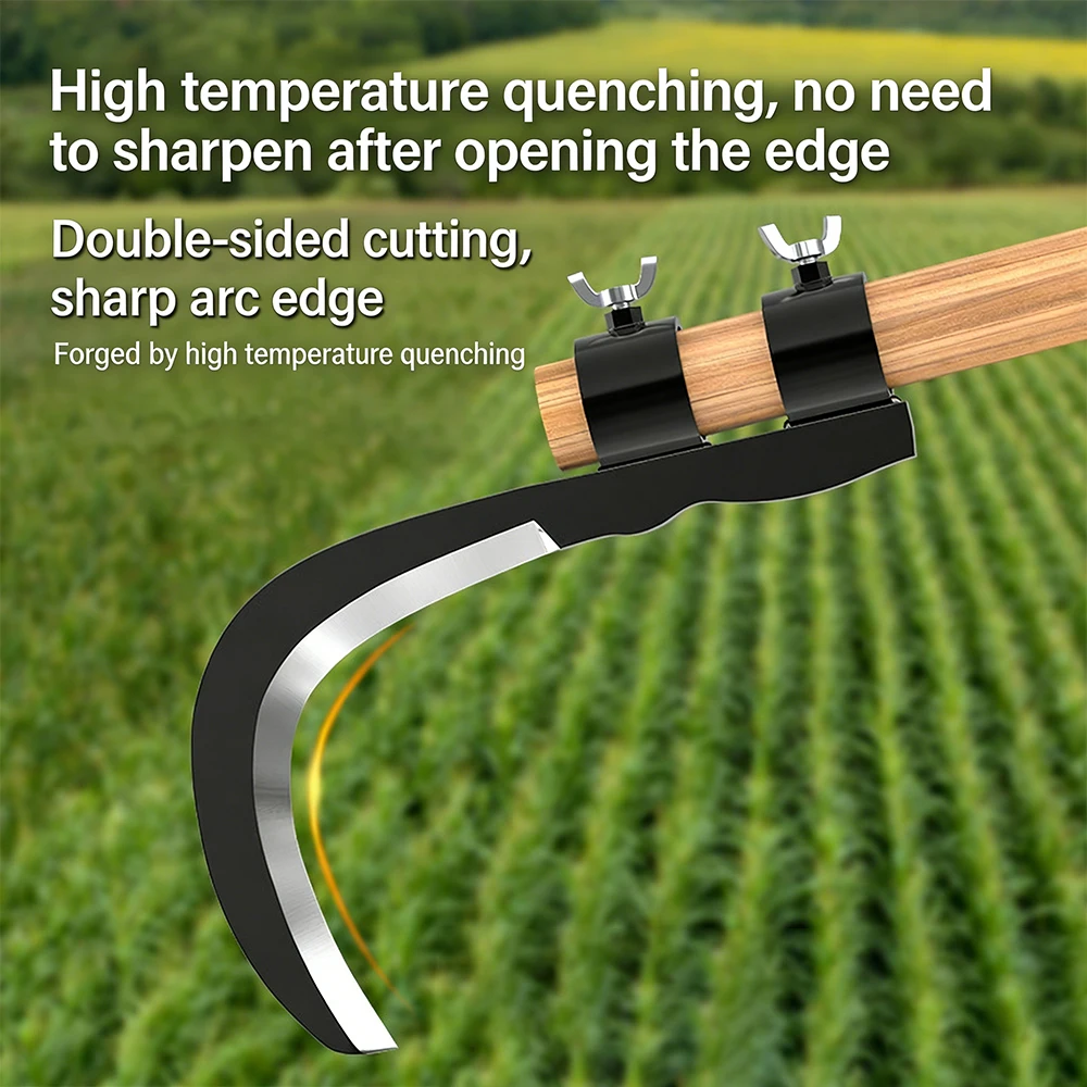 Manganese steel large mowing grass sickle garden pruning flowers and grass cutter head cutting branches