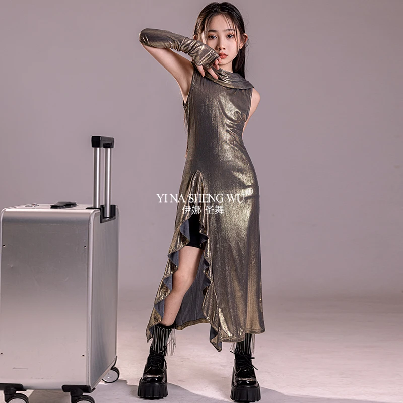 Jazzdanskostuums voor meisjes Losse hoodie Oefenkleding Kinderen Ballroom Hip Hop Dansvoorstelling Slijtage