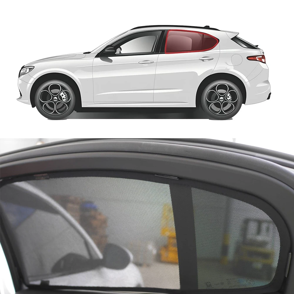 For Alfa Romeo Stelvio 2016-2024 Magnetic Car Sunshade Shield Front Windshield Curtain Rear Side Baby Window Sun Shade Visor