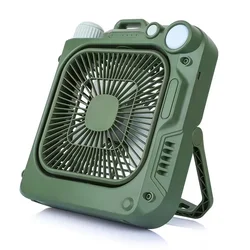 10000mAh Multi-Functional Portable Outdoor Camping Rechargeable Fan Can Be Hung And Steerable With LED Lighting