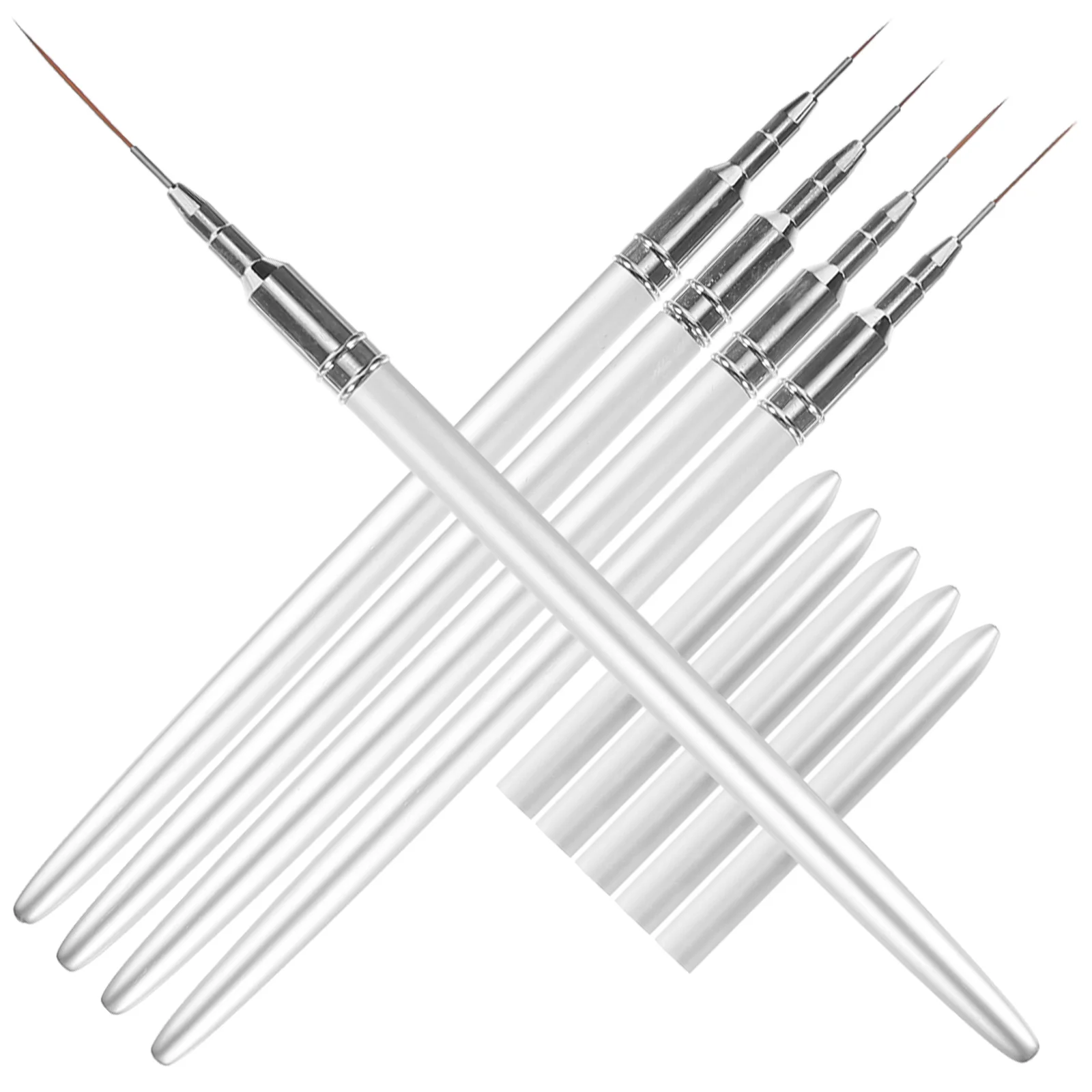 5Pcs Nail Art Pens Thin Brushes Safe Durable Multipurpose DIY Manicure Drawing Tool Stylish Design Gifts Nail Art