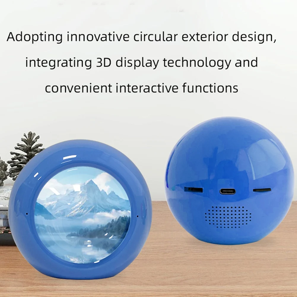 Video Desktop Decoration with 3D Effect Aisplay for Video Playback As A Commemorative Gift for Friends White-ABVP