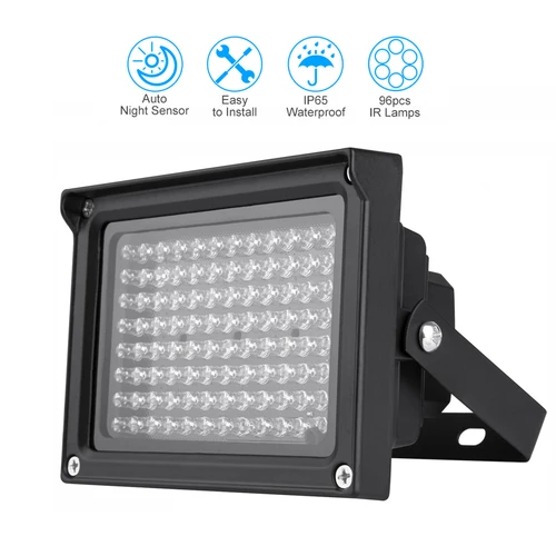 Imagen 2 del producto Conjunto de iluminador IR de 96 LED, lámparas infrarrojas, visión nocturna, impermeable para exteriores, cámara de seguridad CCTV, lámpara de fotografía