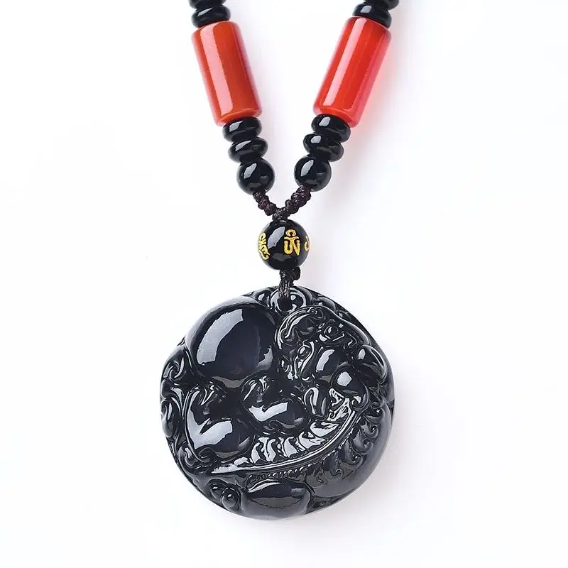 UMQ 2024 Dragon Year New Customized Necklace Obsidian Pi Xiu Pendant Safe and Lucky Couple's Jewelry