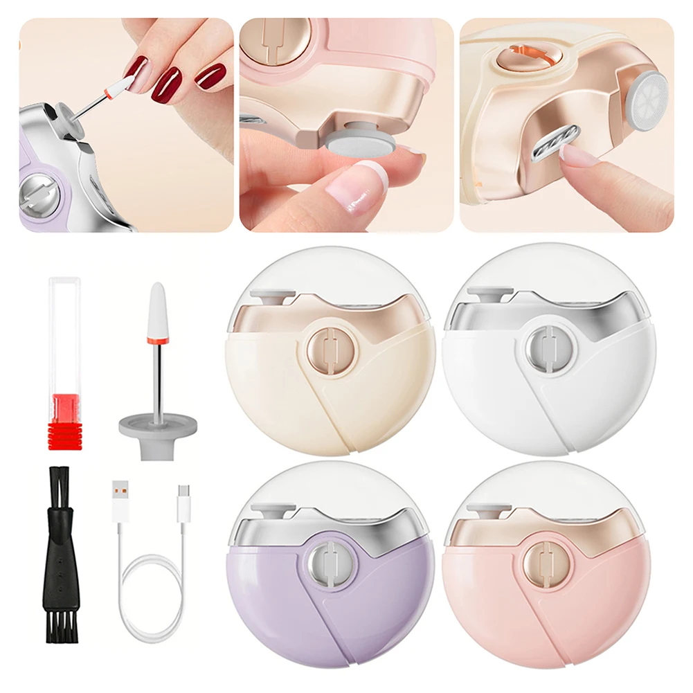 

3 In 1 Automatic Electric Nail Clipper With Anti-Pinch Safety Nail Trimmer Grinder USB Rechargeable Nail Cutter Care Tools