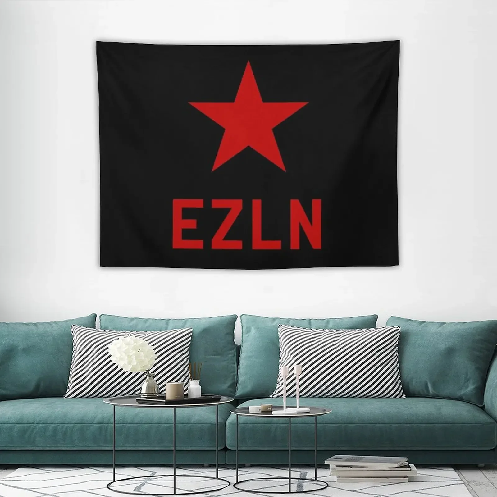 Tapiz de bandera de EZLN, decoración de organización y decoración para dormitorio, tapiz de habitación