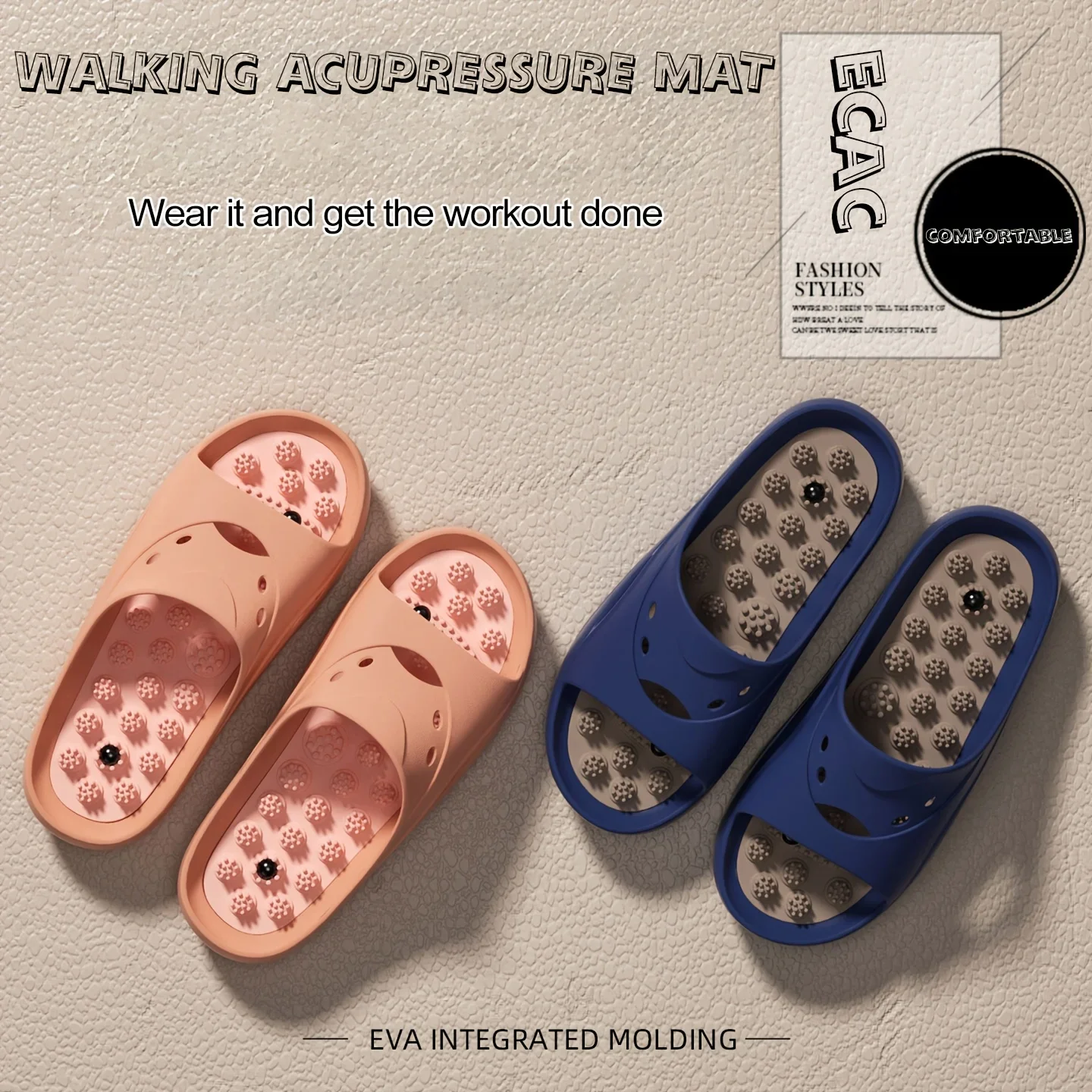 Women Men Massage Slippers Thick Cushion Sole Shower Slides Non Slip Bathroom Sandals Indoor Home Outdoor Beach Comfort Shoes