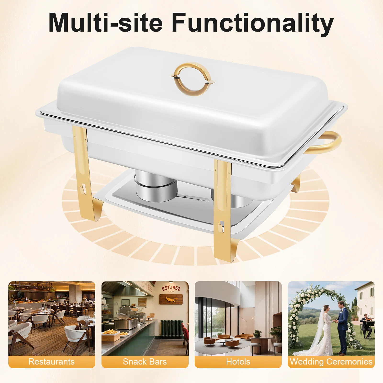 

Жаровня из нержавеющей стали с крышкой, 9 л/2,38 галлона, подогреватель для посуды большой емкости, подогреватель для шведского стола для вечеринок, банкетов, кейтеринга