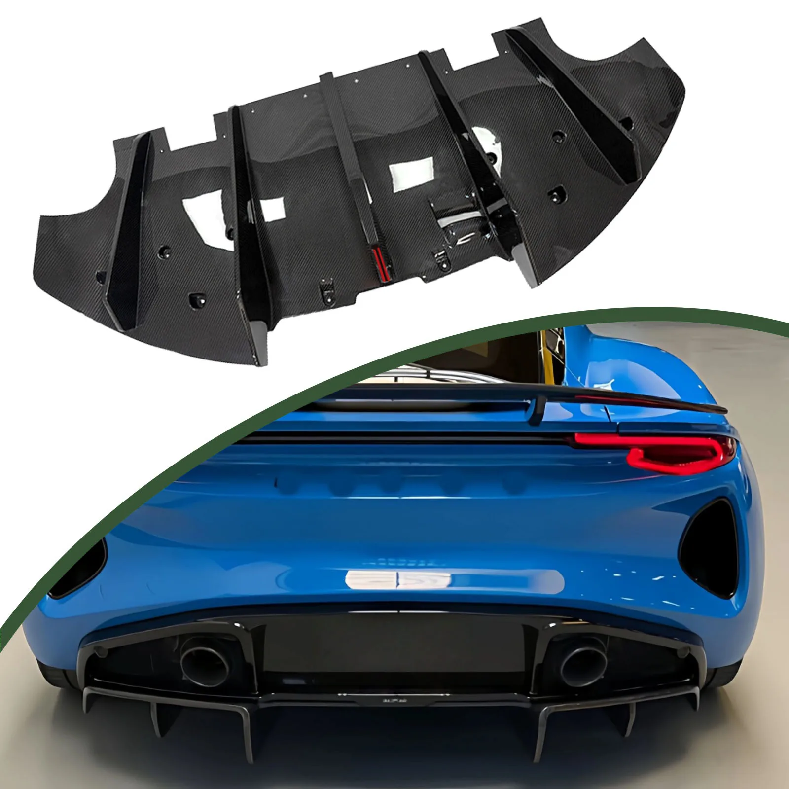 For 2023+ Lotus Emira V Style Dry Carbon Rear Diffuser Rear Bumper Splitter Lower Lip Exterior Body Kit