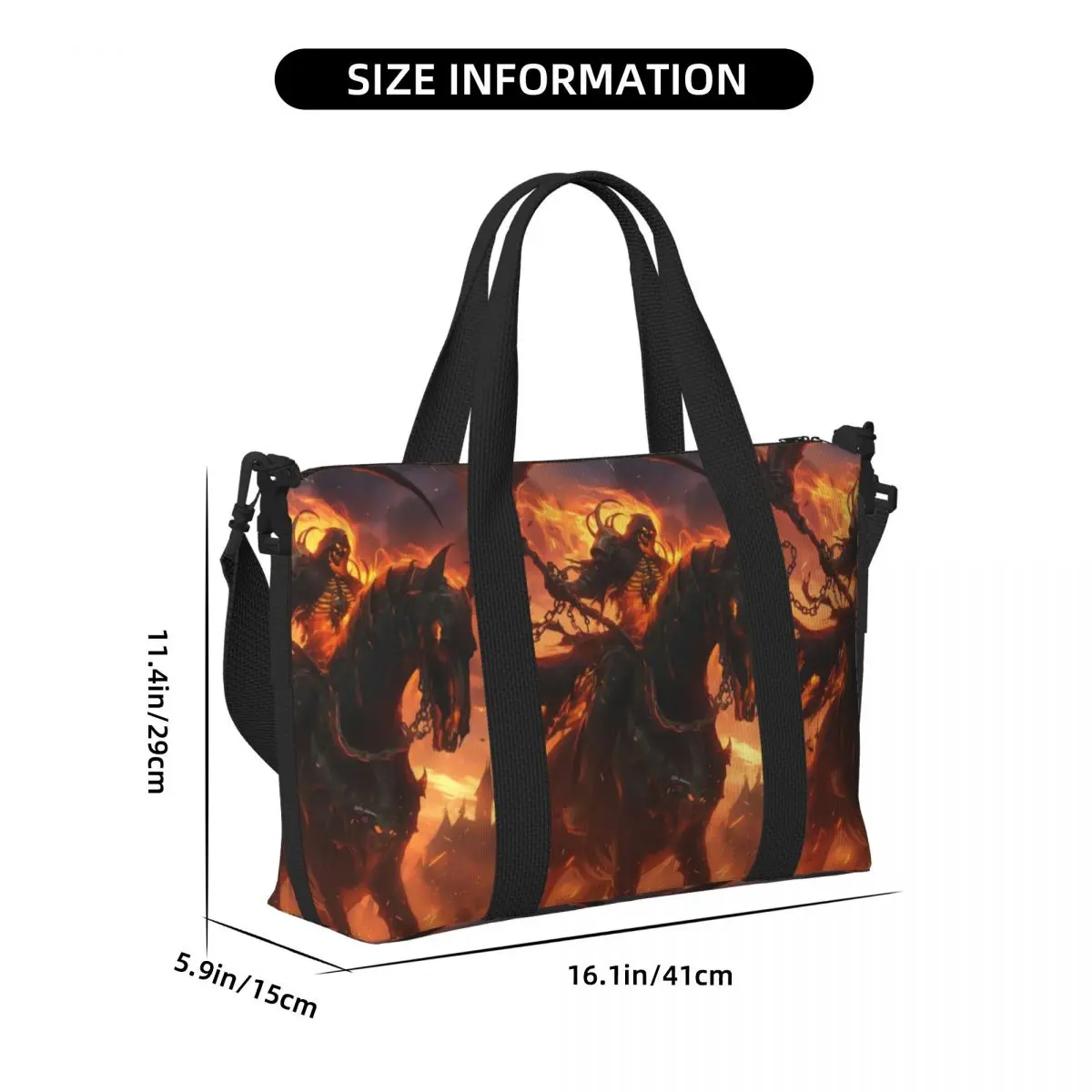Custom Large Rider Drawing Tote Bag Women Ghost Rider Shopper Shoulder Gym Beach Travel Bag
